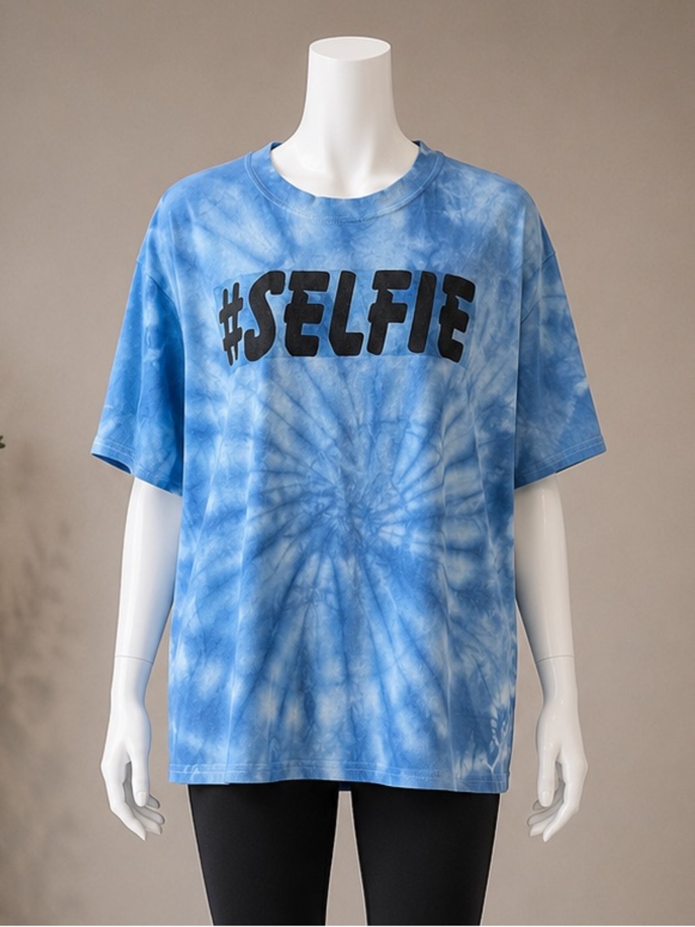 Handmade #SELFIE Blue Tie-Dye Graphic Tee